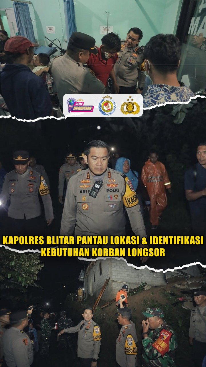 Kapolres Blitar Pantau Lokasi & Identifikasi Kebutuhan Korban Longsor