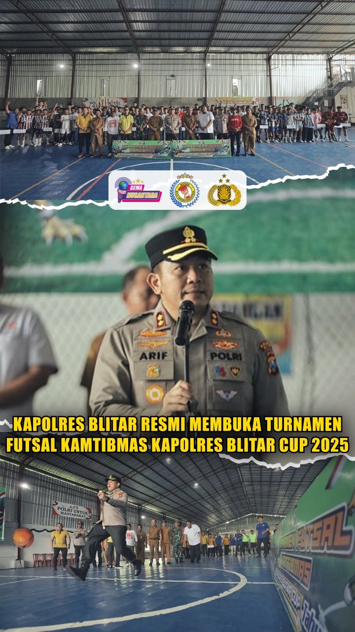 Kapolres Blitar Resmi Membuka Turnamen Futsal Kamtibmas Kapolres Blitar Cup 2025