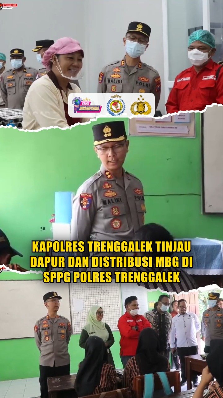 Kapolres Trenggalek Tinjau Dapur dan Distribusi MBG di SPPG Polres Trenggalek