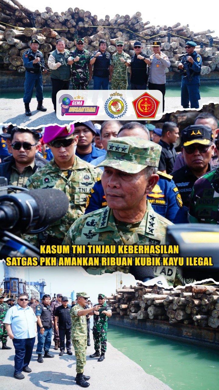 Kasum TNI Tinjau Keberhasilan Satgas PKH Amankan Ribuan Kubik Kayu Ilegal