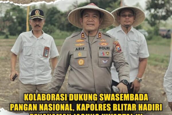 Kolaborasi Dukung Swasembada Pangan Nasional, Kapolres Blitar Hadiri Penanaman Jagung Kwartal IV