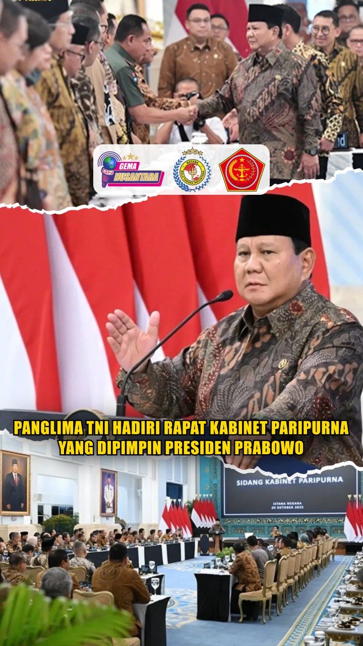 Panglima TNI Hadiri Rapat Kabinet Paripurna yang Dipimpin Presiden Prabowo