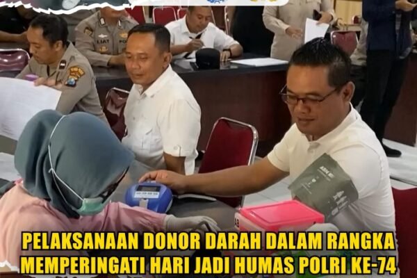 Pelaksanaan Donor Darah dalam rangka memperingati Hari Jadi Humas Polri ke-74 Polres Blitar Kota. Pelaksanaan Donor Darah dalam rangka memperingati Hari Jadi Humas Polri ke-74 Polres Blitar Kota.