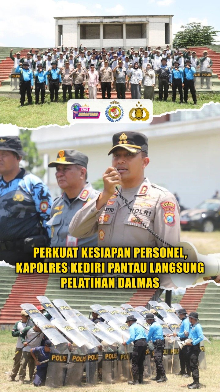 Perkuat Kesiapan Personel, Kapolres Kediri Pantau Langsung Pelatihan Dalmas