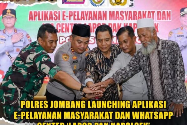 Polres Jombang Launching Aplikasi E-Pelayanan Masyarakat dan WhatsApp Center ‘Lapor Pak Kapolsek’