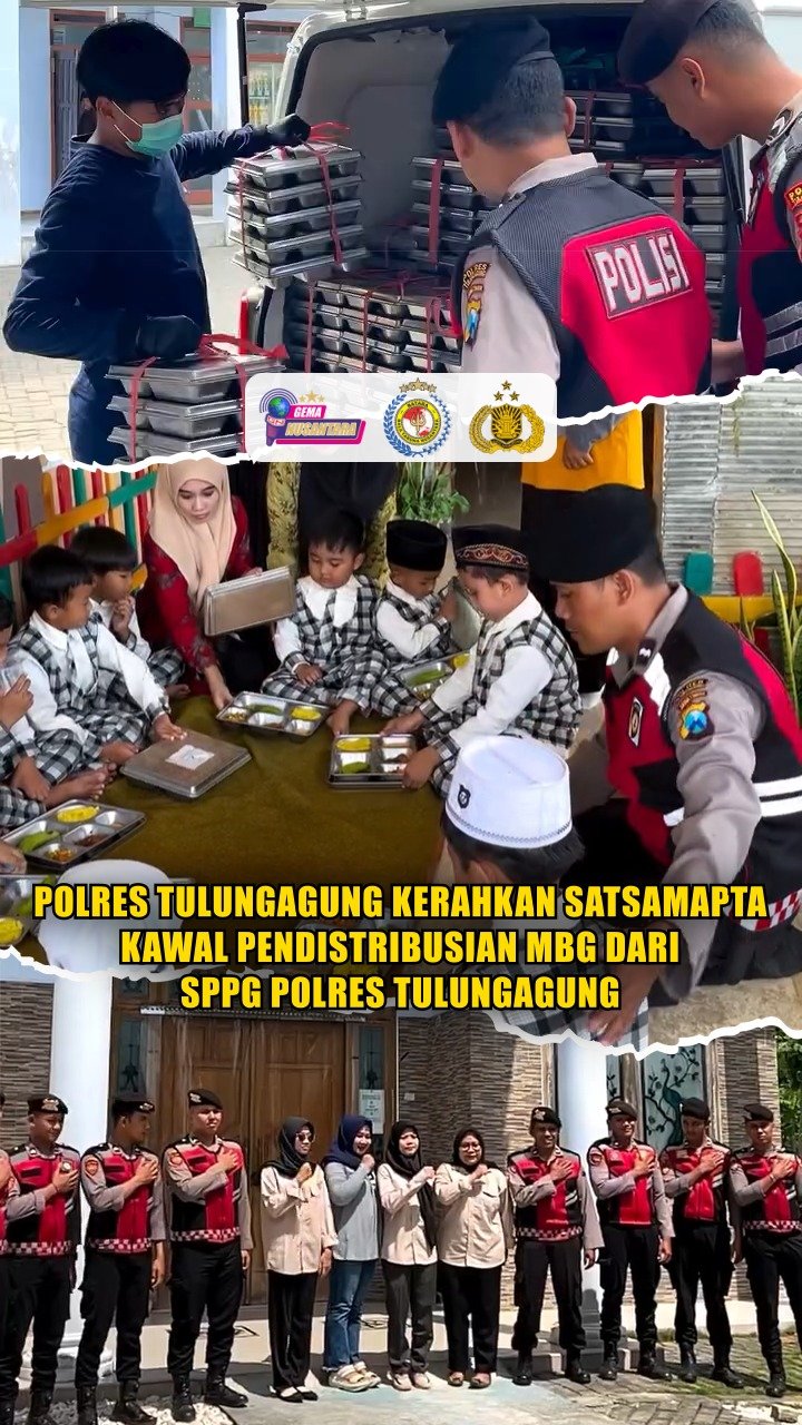 Polres Tulungagung Kerahkan Satsamapta Kawal Pendistribusian MBG dari SPPG Polres Tulungagung