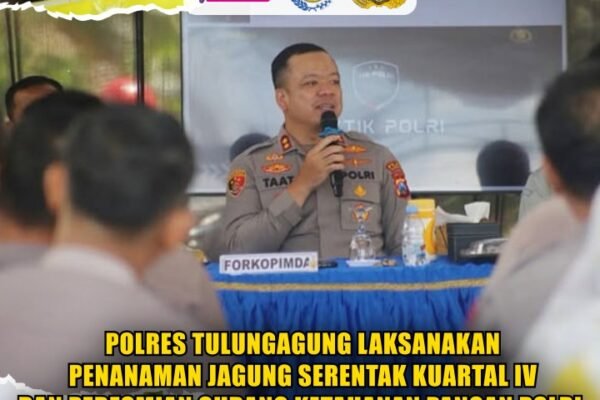 Polres Tulungagung Laksanakan Penanaman Jagung Serentak Kuartal IV dan Peresmian Gudang Ketahanan Pangan Polri Polres Tulungagung Laksanakan Penanaman Jagung Serentak Kuartal IV dan Peresmian Gudang Ketahanan Pangan Polri