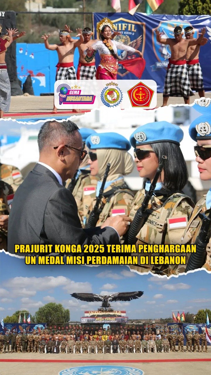 Prajurit Konga 2025 Terima Penghargaan UN Medal Misi Perdamaian di Lebanon