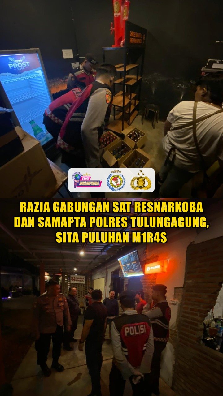 Razia Gabungan Sat Resnarkoba dan Samapta Polres Tulungagung, Sita Puluhan M1r4s