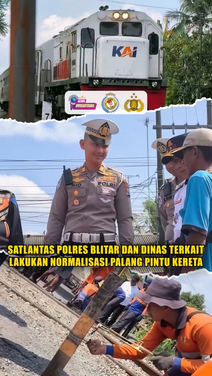 Satlantas Polres Blitar dan Dinas Terkait Lakukan Normalisasi Palang Pintu Kereta