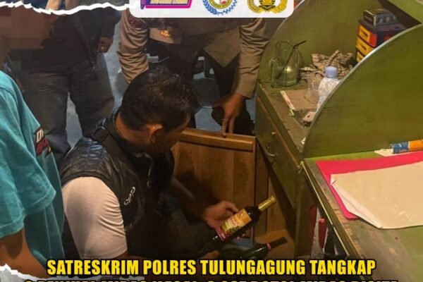 Satreskrim Polres Tulungagung Tangkap 6 Penjual Miras Ilegal, 3.037 Botol Miras Disita