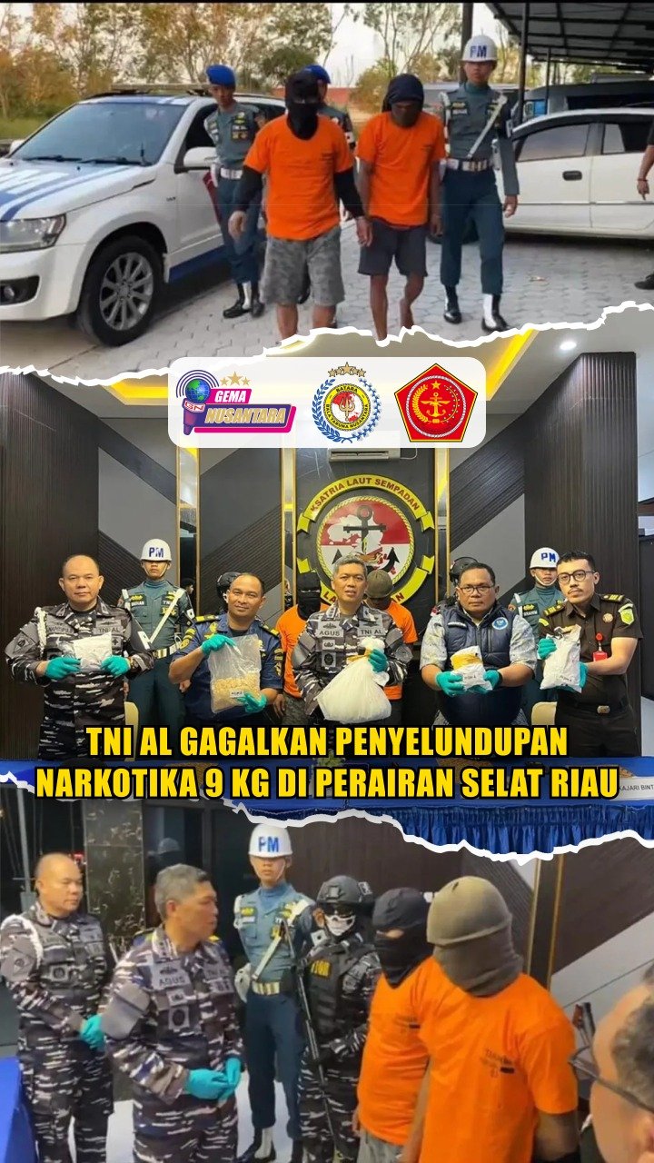 TNI AL GAGALKAN PENYELUNDUPAN NARKOTIKA 9 KG DI PERAIRAN SELAT RIAU