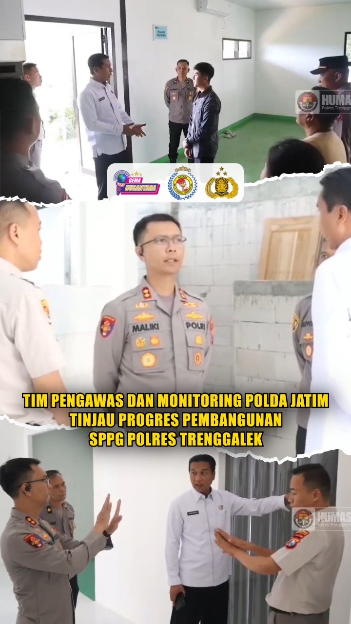 Tim Pengawas dan Monitoring Polda Jatim Tinjau Progres Pembangunan SPPG Polres Trenggalek
