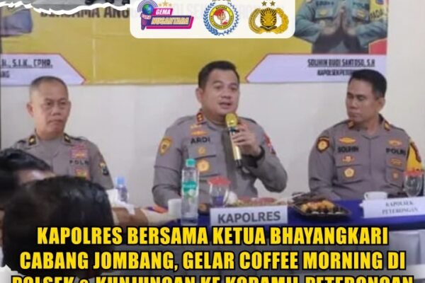 Kapolres Bersama Ketua Bhayangkari Cabang Jombang, Gelar Coffee Morning di Polsek & Kunjungan Ke Koramil Peterongan
