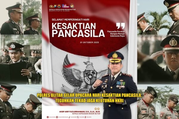Polres Blitar Gelar Upacara Hari Kesaktian Pancasila, Teguhkan Tekad Jaga Keutuhan NKRI