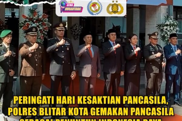 Peringati Hari Kesaktian Pancasila, Polres Blitar Kota Gemakan Pancasila Sebagai Penuntun Indonesia Raya