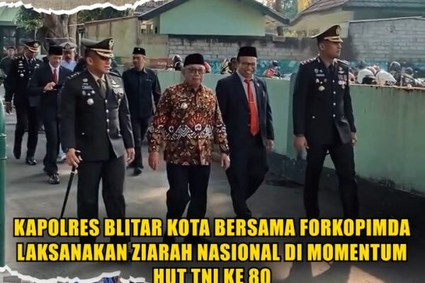 Kapolres Blitar Kota Bersama Forkopimda Laksanakan Ziarah Nasional Di Momentum HUT TNI ke 80