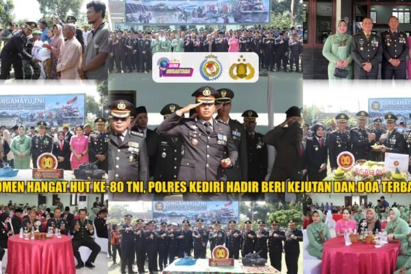 Momen Hangat HUT ke-80 TNI, Polres Kediri Hadir Beri Kejutan dan Doa Terbaik