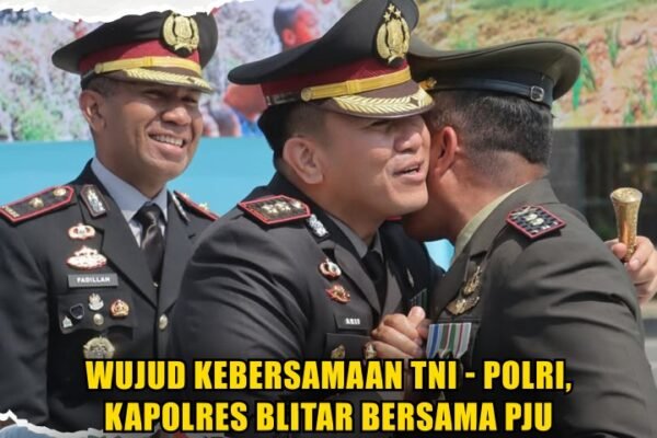 Wujud Kebersamaan TNI – Polri, Kapolres Blitar Bersama PJU Ikuti Upacara Peringatan HUT Ke 80 TNI