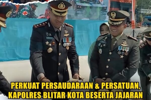 Perkuat Persaudaraan & Persatuan, Kapolres Blitar Kota Beserta Jajaran Turut Rayakan HUT TNI Ke 80