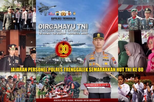Jajaran Personel Polres Trenggalek Semarakkan HUT TNI Ke 80