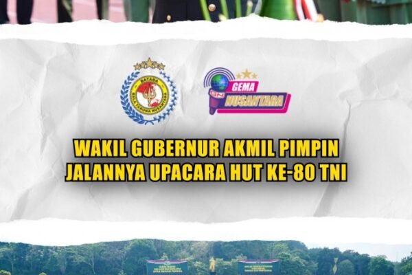 Wakil Gubernur Akmil Pimpin Jalannya Upacara HUT ke-80 TNI