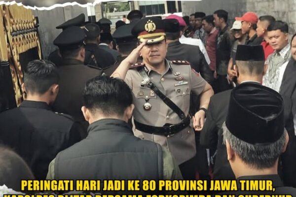 Peringati Hari Jadi Ke 80 Provinsi Jawa Timur Kapolres Blitar Bersama Forkopimda Dan Gubernur Ikuti Upacara Ziarah di Makam Bung Karno