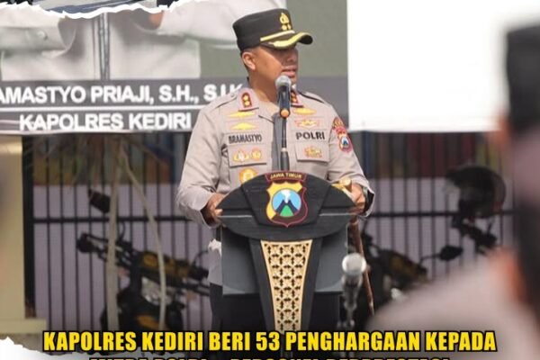 Kapolres Kediri Beri 53 Penghargaan Kepada Mitra Polri & Personel Berprestasi