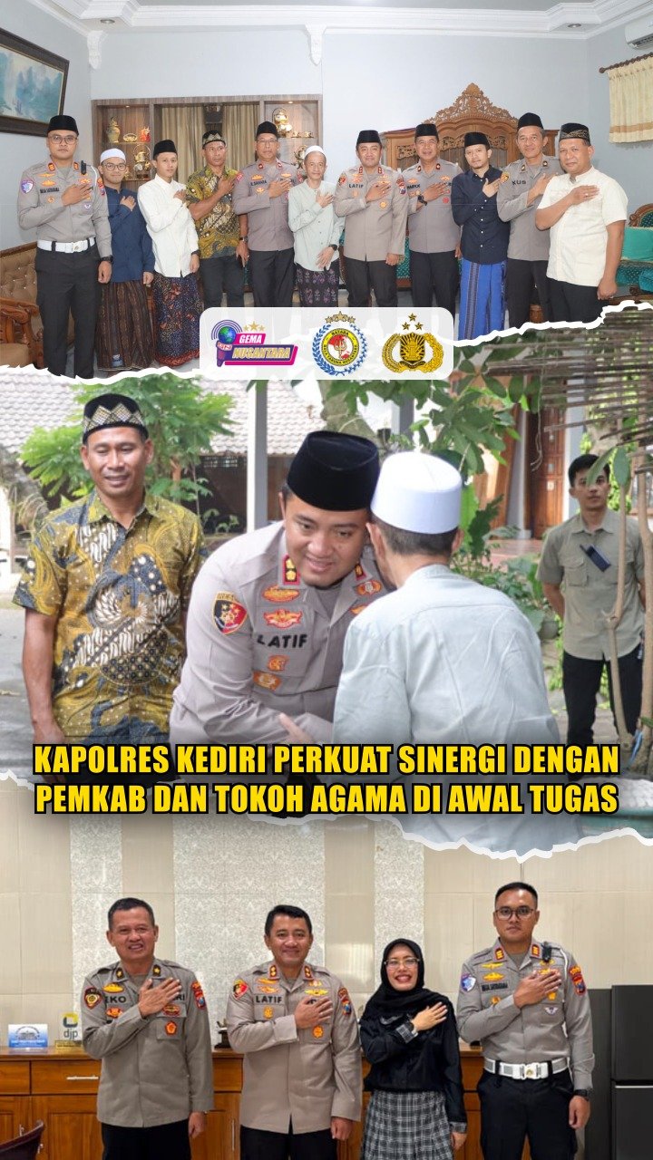 Kapolres Kediri Perkuat Sinergi dengan Pemkab dan Tokoh Agama di Awal Tugas