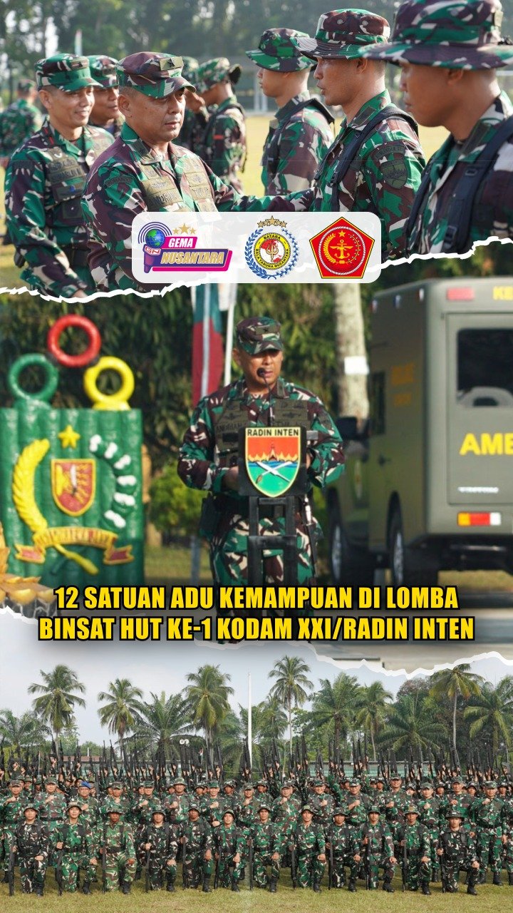 12 Satuan Adu Kemampuan di Lomba Binsat HUT ke-1 Kodam XXI/Radin Inten