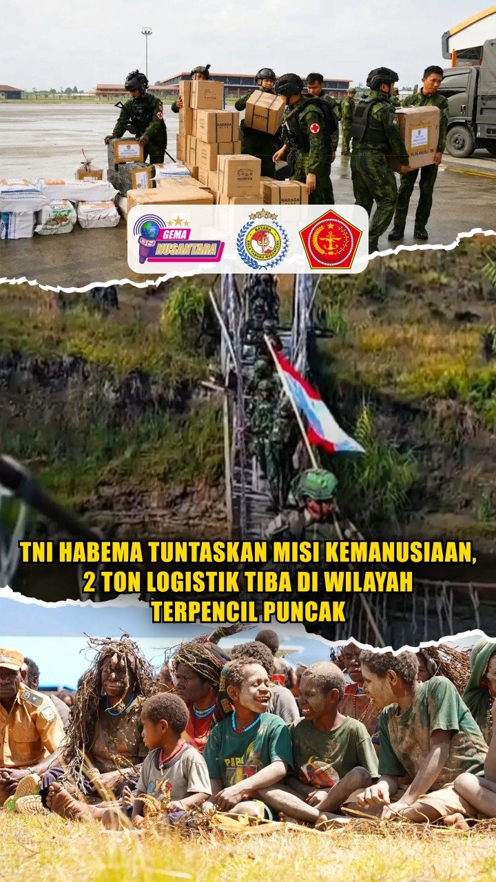 TNI Habema Tuntaskan Misi Kemanusiaan, 2 Ton Logistik Tiba di Wilayah Terpencil Puncak