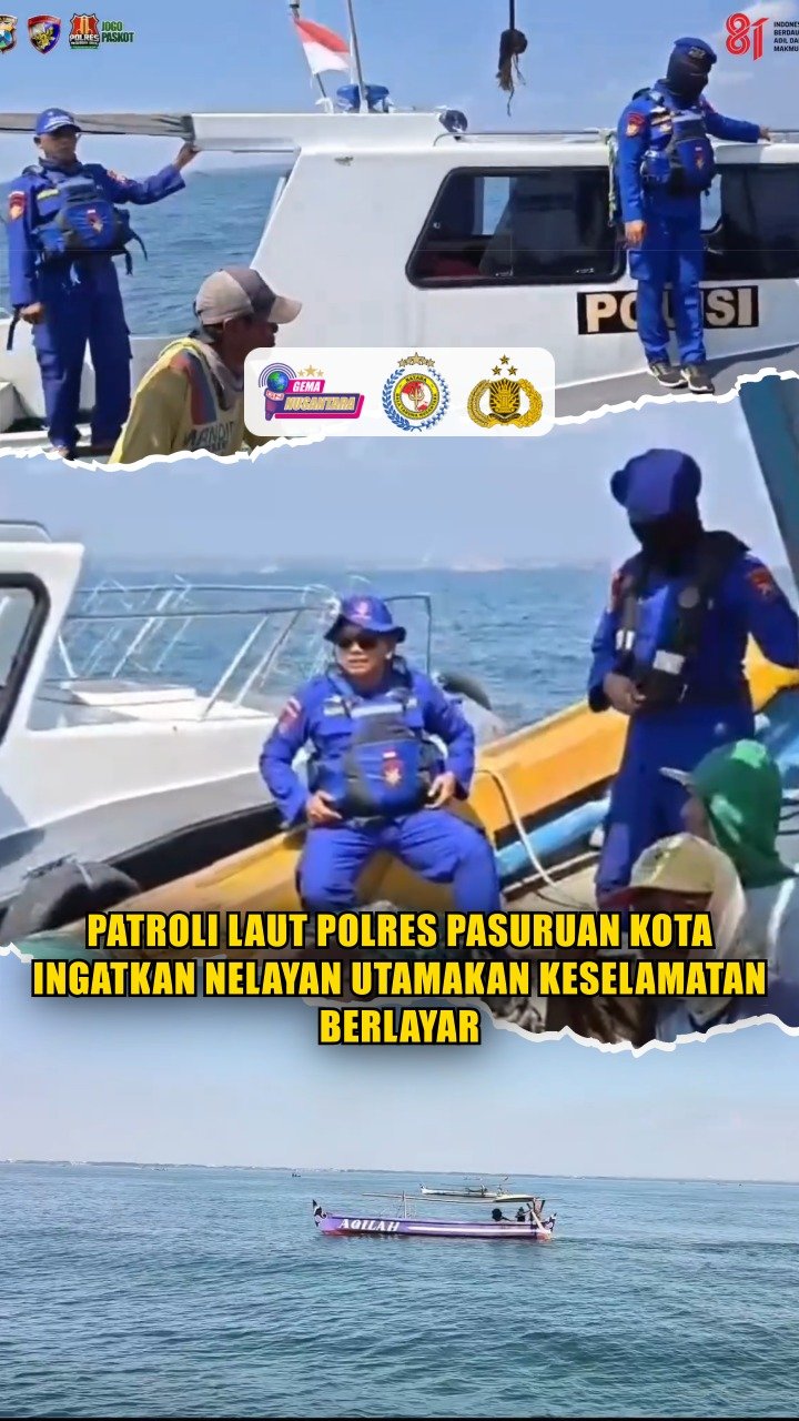 Patroli Laut Polres Pasuruan Kota Ingatkan Nelayan Utamakan Keselamatan Berlayar