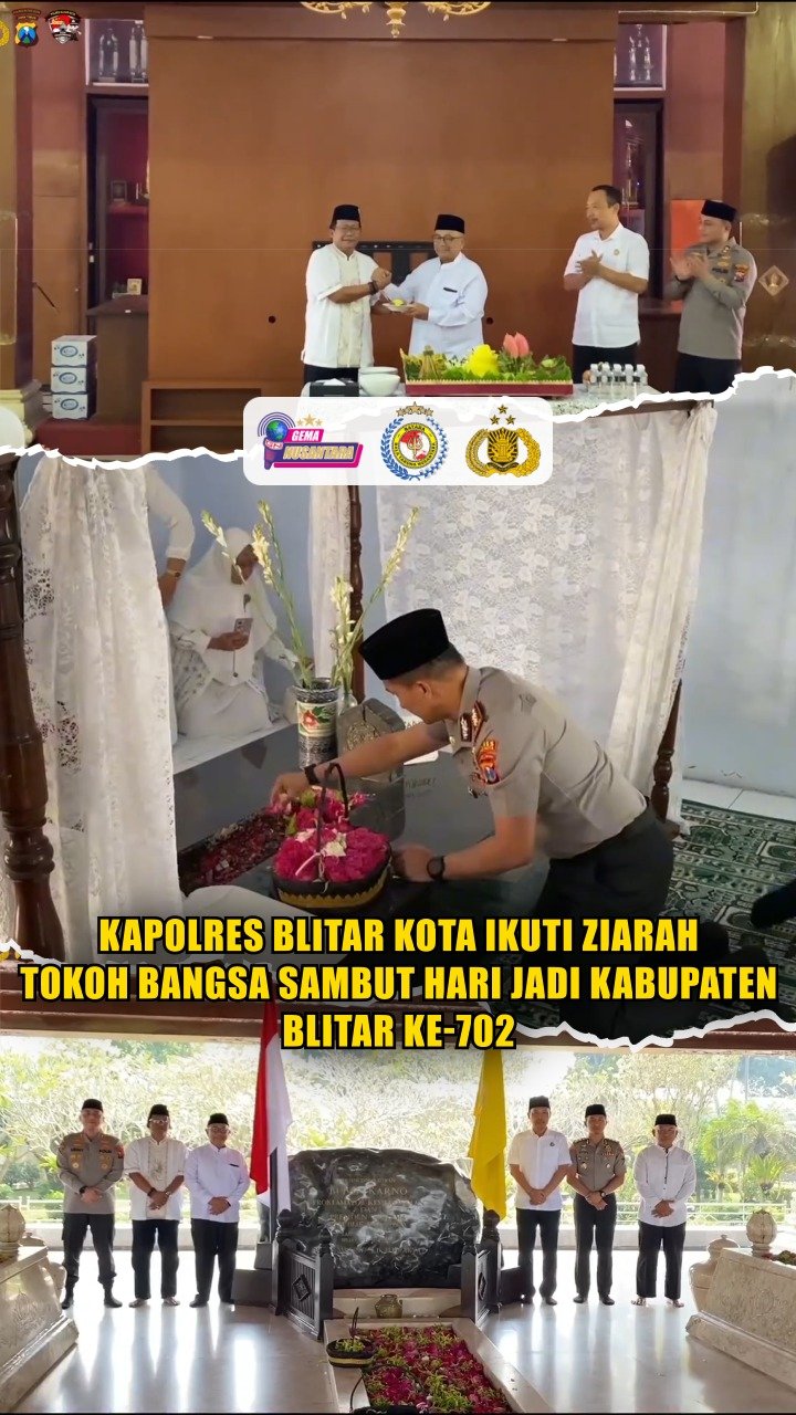 Kapolres Blitar Kota Ikuti Ziarah Tokoh Bangsa Sambut Hari Jadi Kabupaten Blitar ke-702