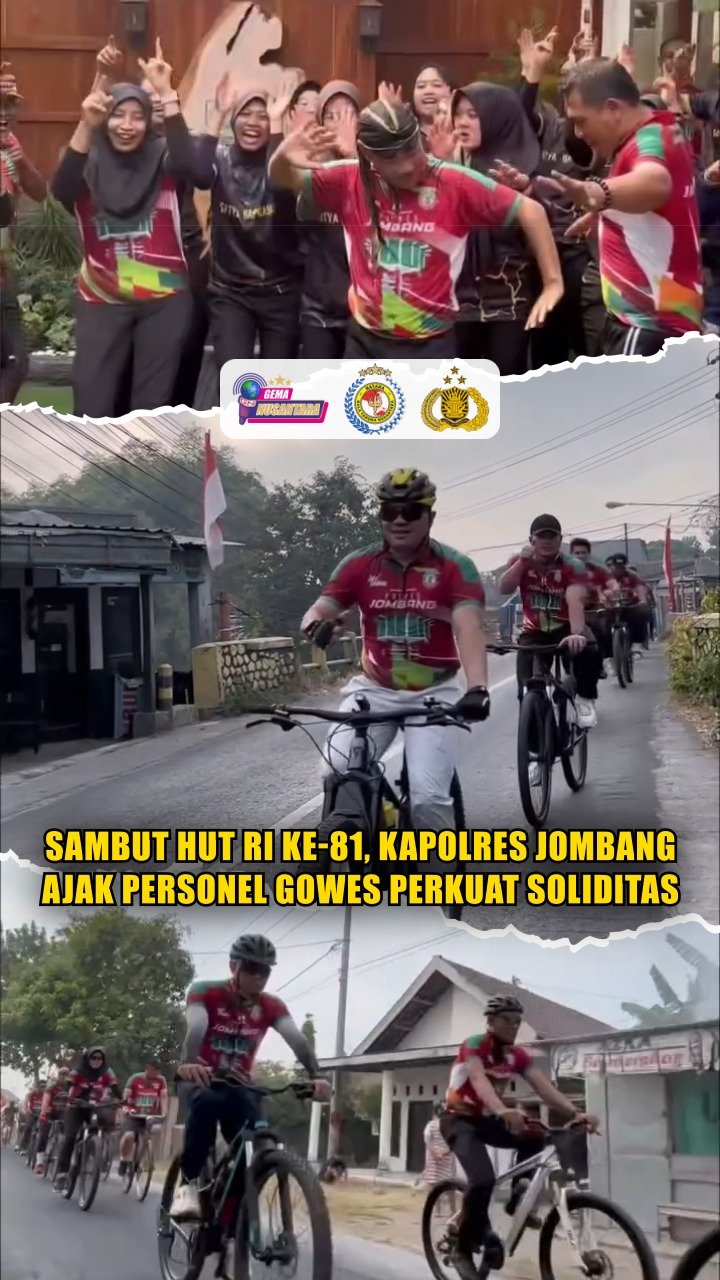 Sambut HUT RI ke-81, Kapolres Jombang Ajak Personel Gowes Perkuat Soliditas