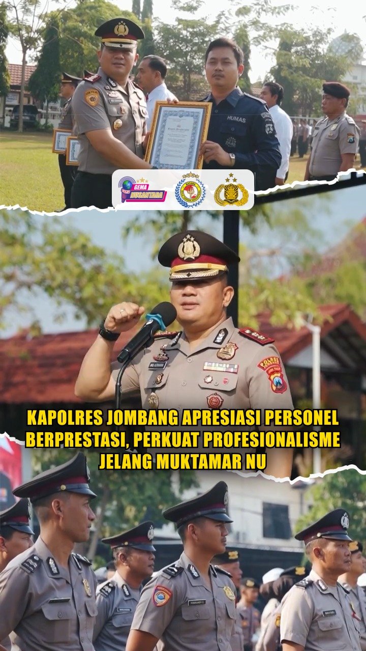 Kapolres Jombang Apresiasi Personel Berprestasi, Perkuat Profesionalisme Jelang Muktamar NU