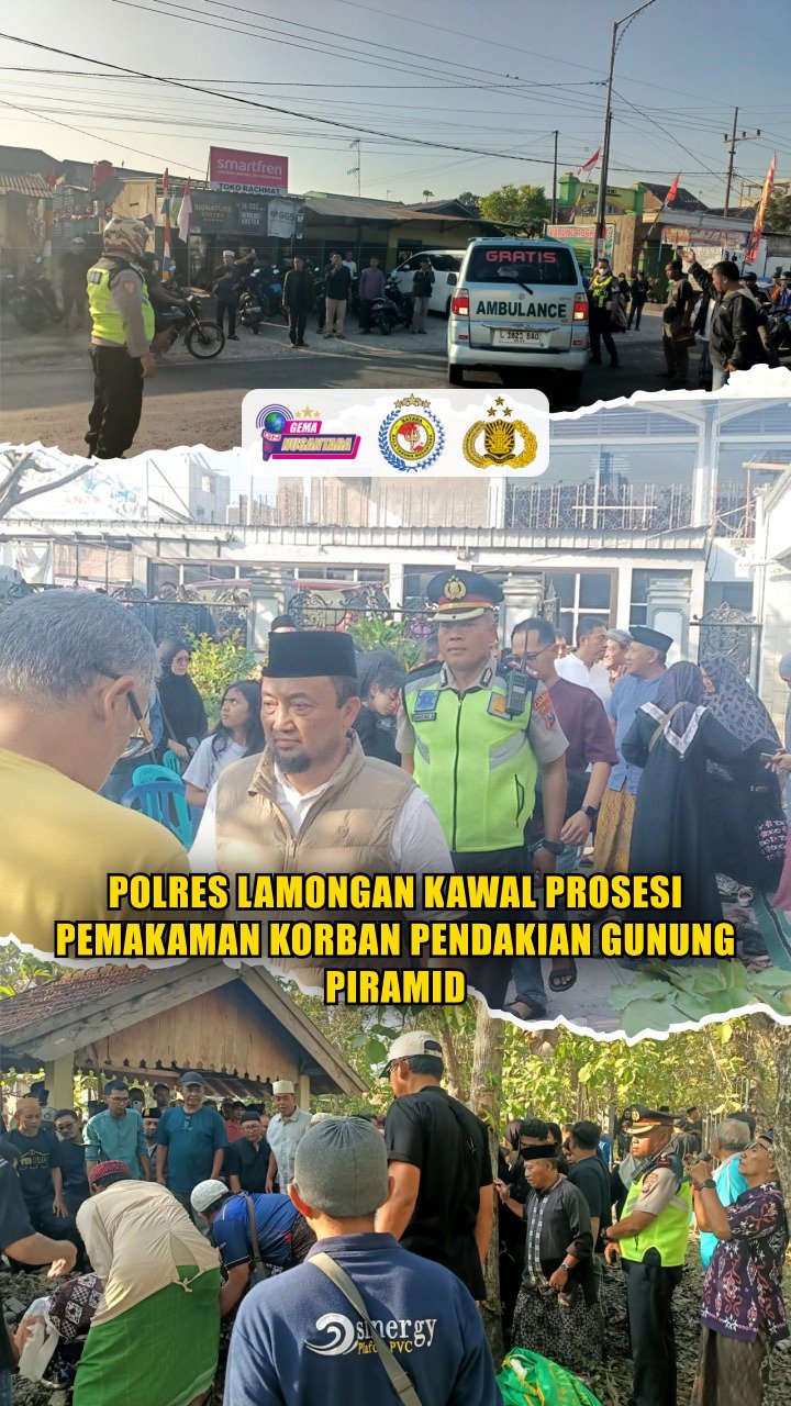 Polres Lamongan Kawal Prosesi Pemakaman Korban Pendakian Gunung Piramid
