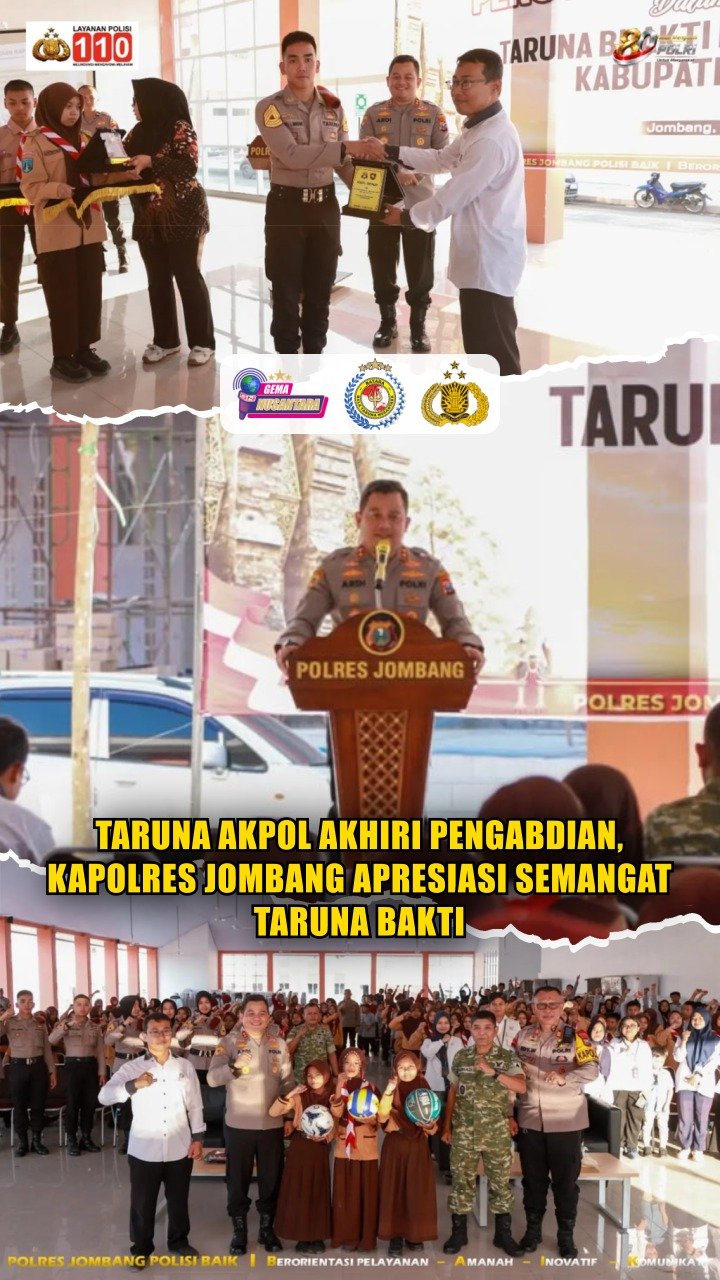 Taruna Akpol Akhiri Pengabdian, Kapolres Jombang Apresiasi Semangat Taruna Bakti