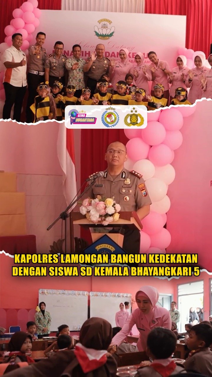 Kapolres Lamongan Bangun Kedekatan dengan Siswa SD Kemala Bhayangkari 5