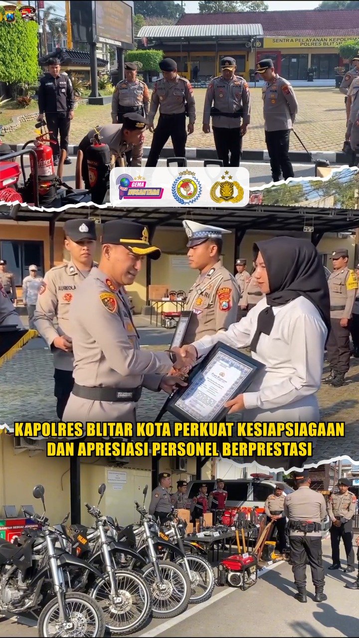 Kapolres Blitar Kota Perkuat Kesiapsiagaan dan Apresiasi Personel Berprestasi
