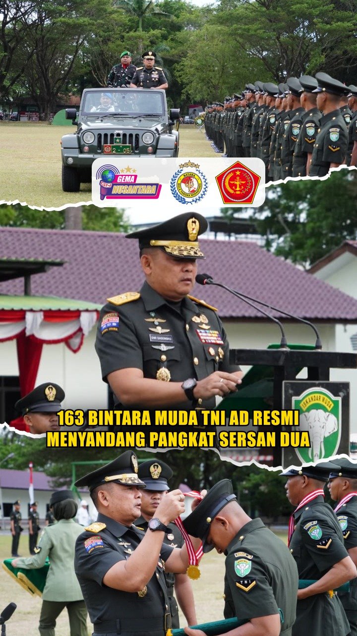 163 Bintara Muda TNI AD Resmi Menyandang Pangkat Sersan Dua
