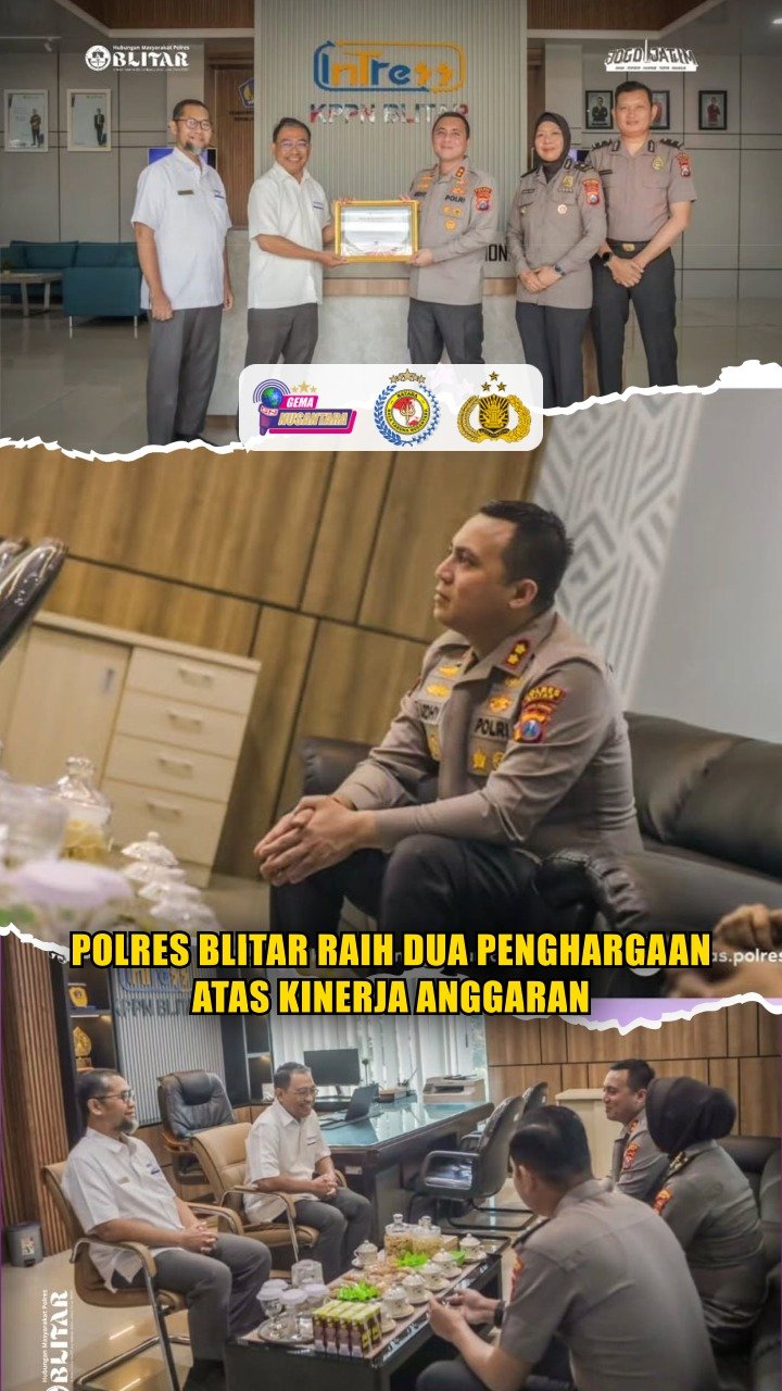 Polres Blitar Raih Dua Penghargaan atas Kinerja Anggaran