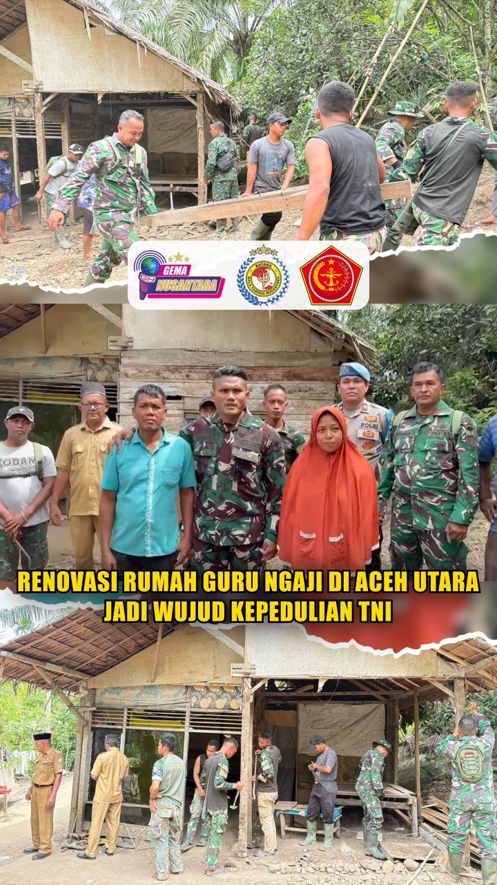 Renovasi Rumah Guru Ngaji di Aceh Utara Jadi Wujud Kepedulian TNI