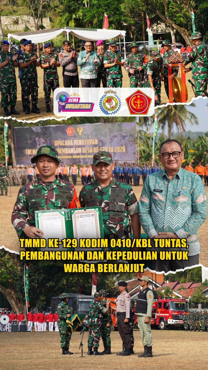 TMMD ke-129 Kodim 0410/KBL Tuntas, Pembangunan dan Kepedulian untuk Warga Berlanjut