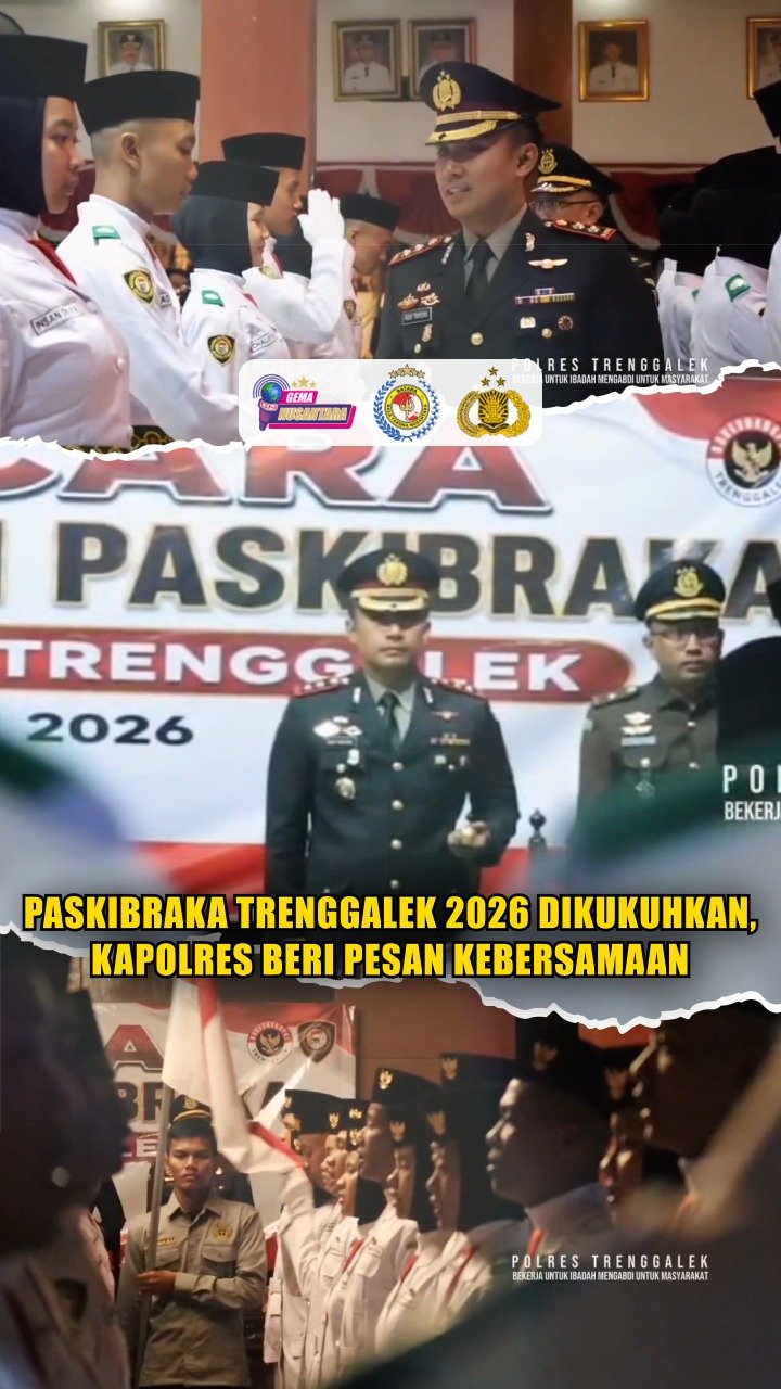Paskibraka Trenggalek 2026 Dikukuhkan, Kapolres Beri Pesan Kebersamaan