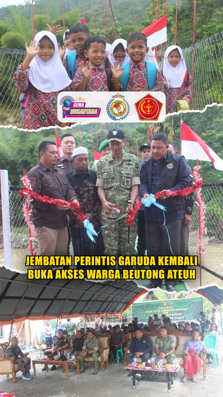 Jembatan Perintis Garuda Kembali Buka Akses Warga Beutong Ateuh