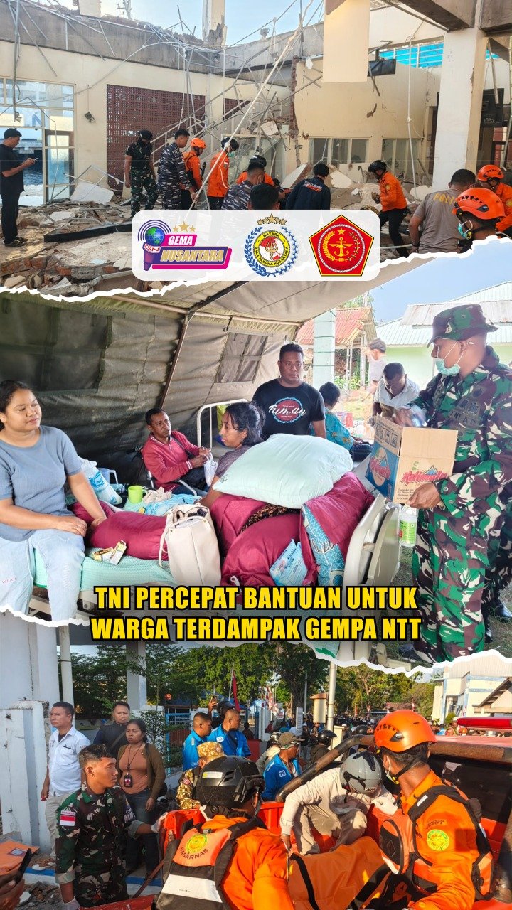 TNI Percepat Bantuan untuk Warga Terdampak Gempa NTT