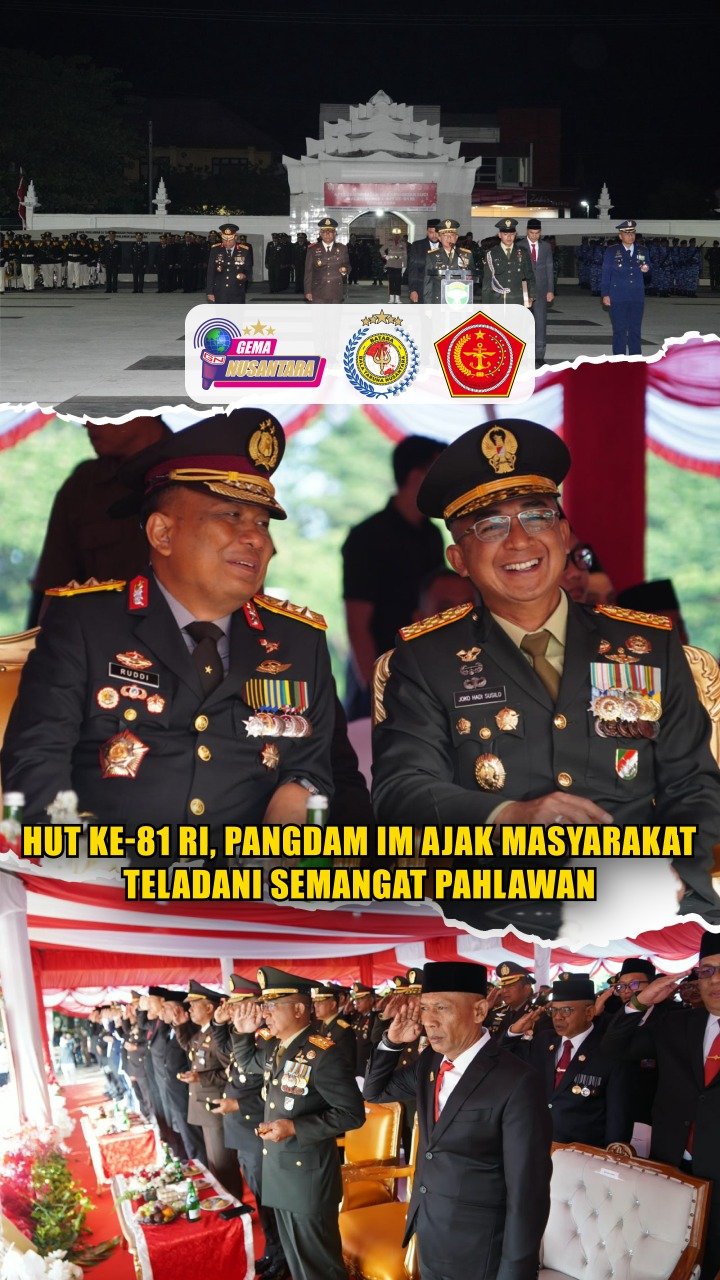 HUT ke-81 RI, Pangdam IM Ajak Masyarakat Teladani Semangat Pahlawan