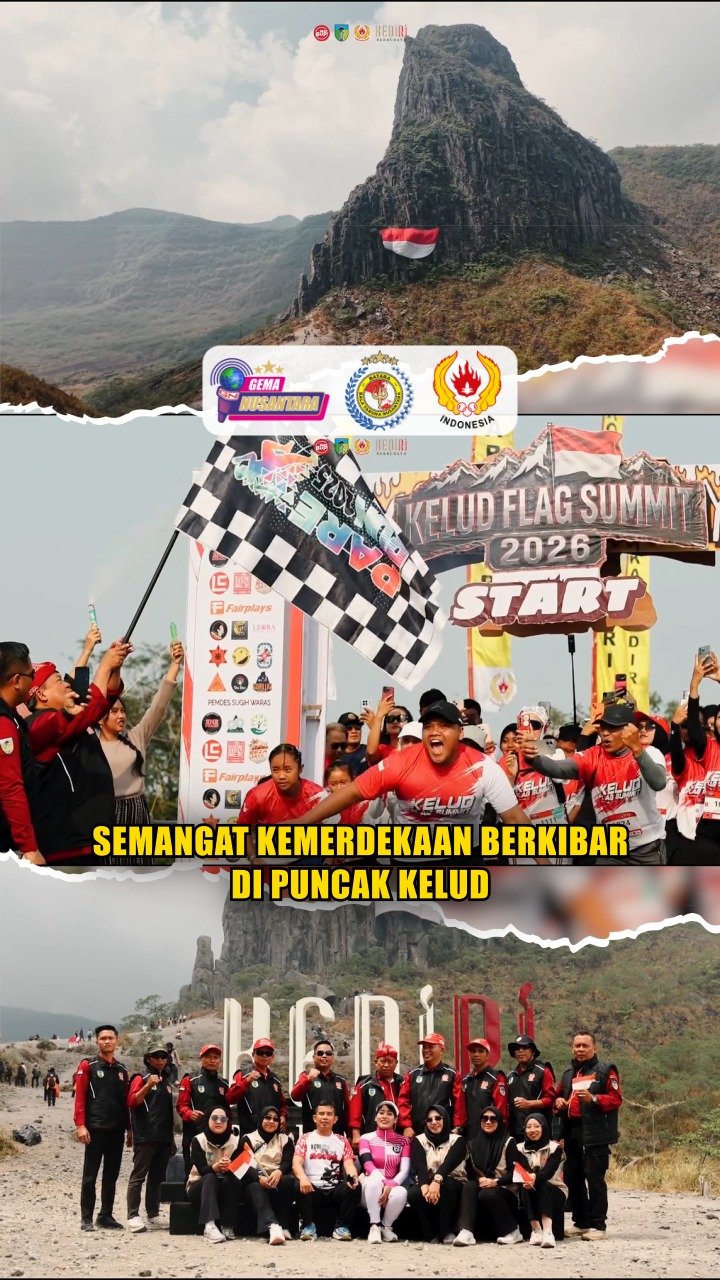Semangat Kemerdekaan Berkibar di Puncak Kelud