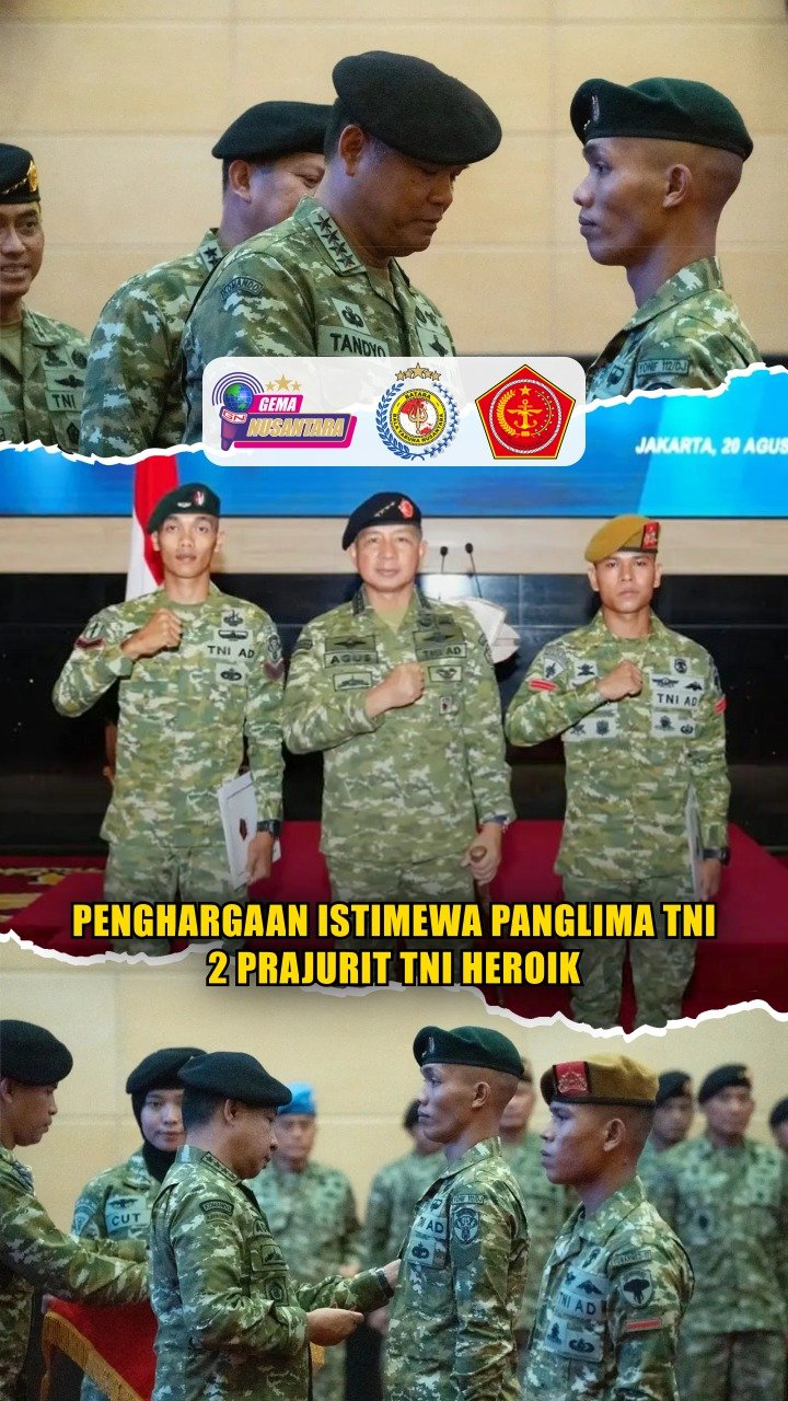 Penghargaan Istimewa Panglima TNI 2 Prajurit TNI Heroik