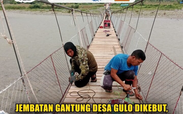 Jembatan Gantung Desa Gulo Dikebut, TNI dan Warga Perkuat Akses Penghubung